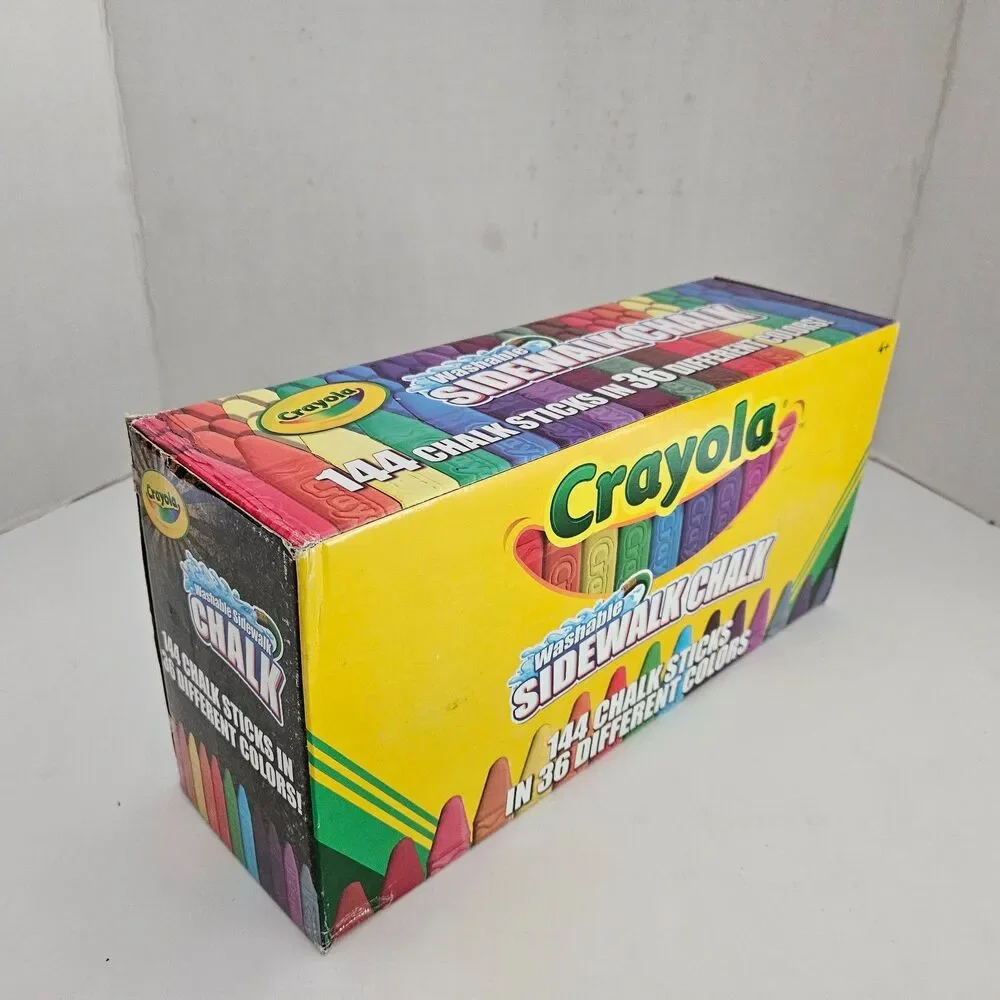 Crayola Washable Sidewalk Chalk 144 Pieces 36 Different Colors New Sealed